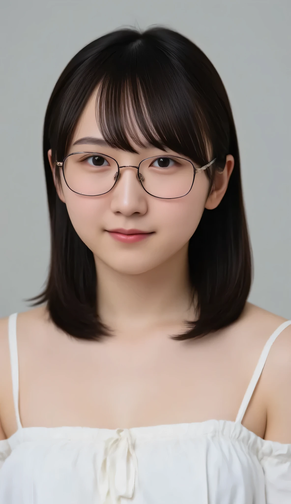 1girl, Solo, High Resolution, Masterpiece, Anatomically Correct, Accurate, real proportions, detailed skin, detailed face, Best Quality, real life style, black hair, bob hair, glasses, portrait, tween