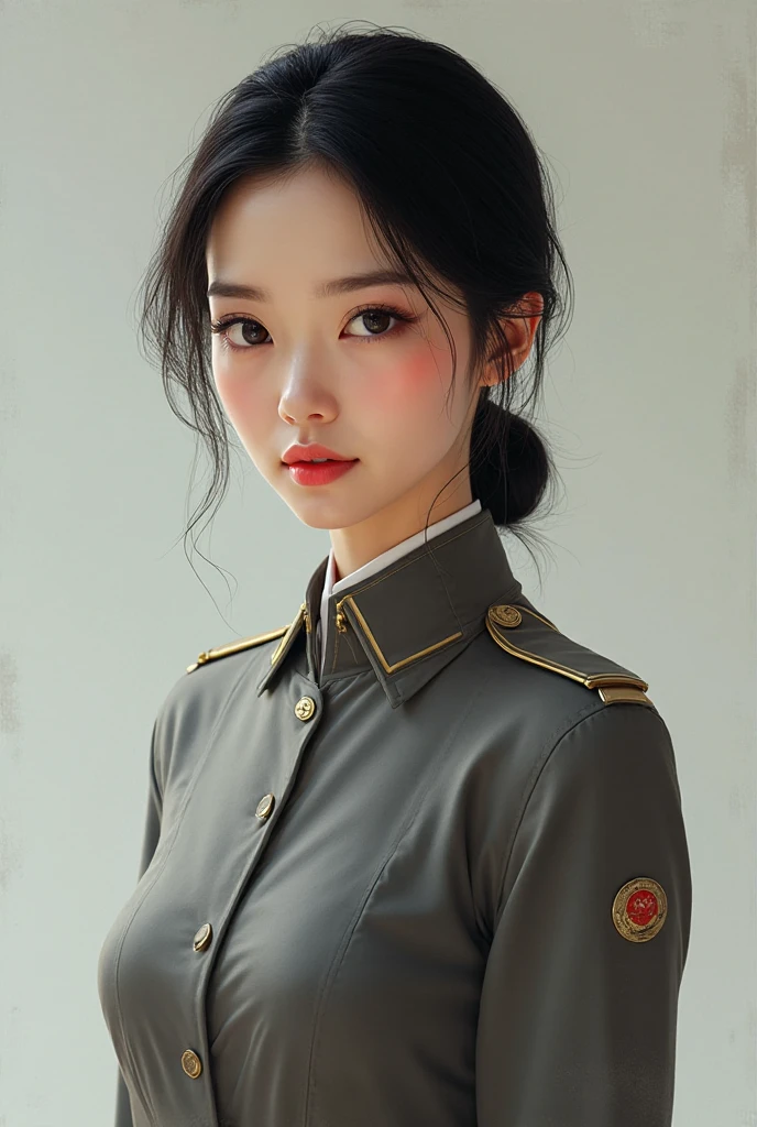 1 girl, (military clothes), (Soviet Russian clothes), (Soviet Russian background), cccp, urss, ussr, outdoors, sunlight, lens flare