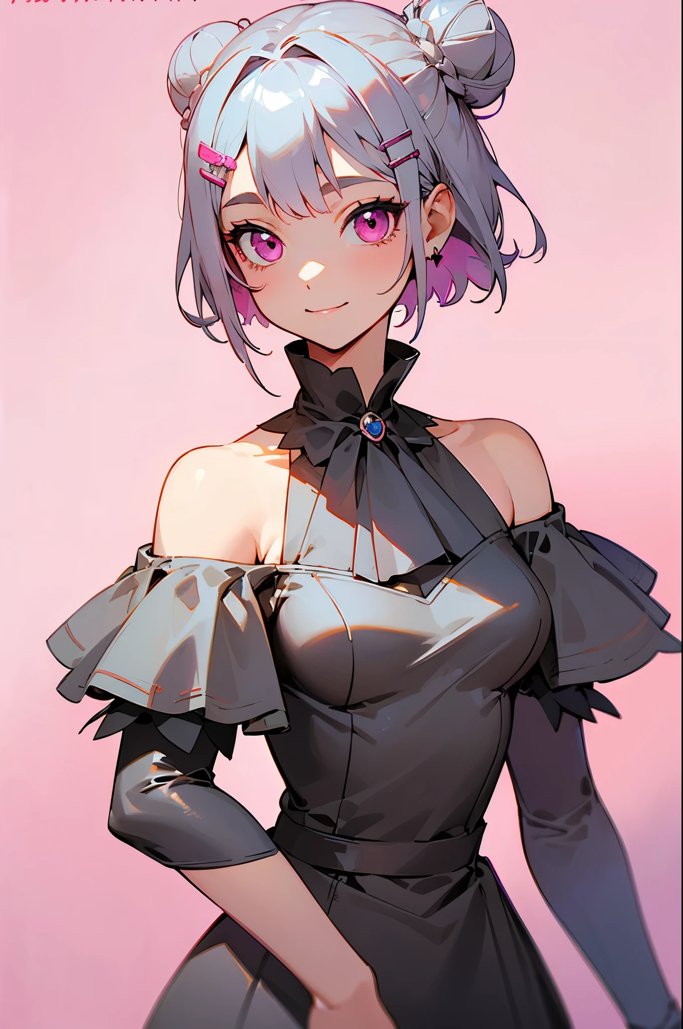 négligé、shortの巻き髪、beautiful girl、black Sleeveless slender、Model Body Type、Ideal Style、 Slim and cute、One off-the-shoulder 、