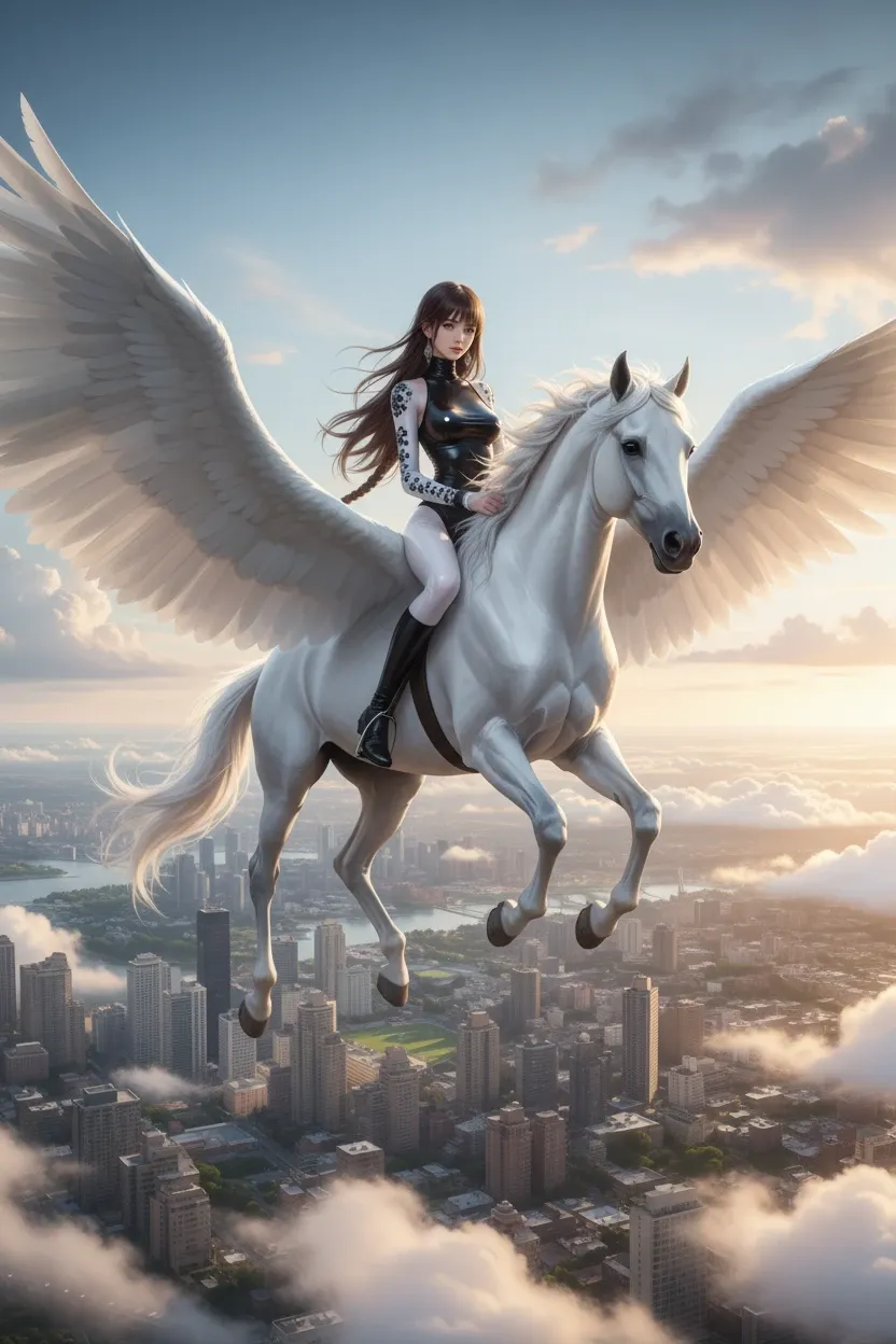 Auf einem Flugpferd reiten，Durch den Himmel rasen