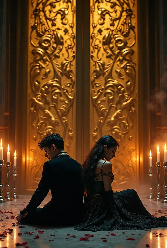 A hyper-realistic cinematic scene of a young man and a young woman ...