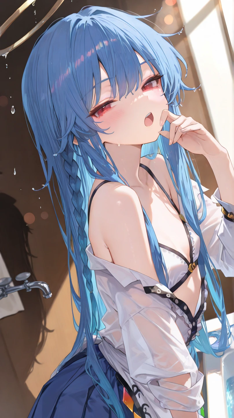 roxymigurdia, <lora:roxytest:1>,
roxy, ahoge, black ribbon, blue eyes, blue hair, braid, hair between eyes, hair ribbon, long hair, twin braids, very long hair, (flat chest:1.2),
BREAK bikini,
BREAK looking at viewer,
BREAK outdoors, beach,
BREAK <lora:GoodHands-vanilla:1>, (masterpiece:1.2), best quality, high resolution, unity 8k wallpaper, (illustration:0.8), (beautiful detailed eyes:1.6), extremely detailed face, perfect lighting, extremely detailed CG, (perfect hands, perfect anatomy),