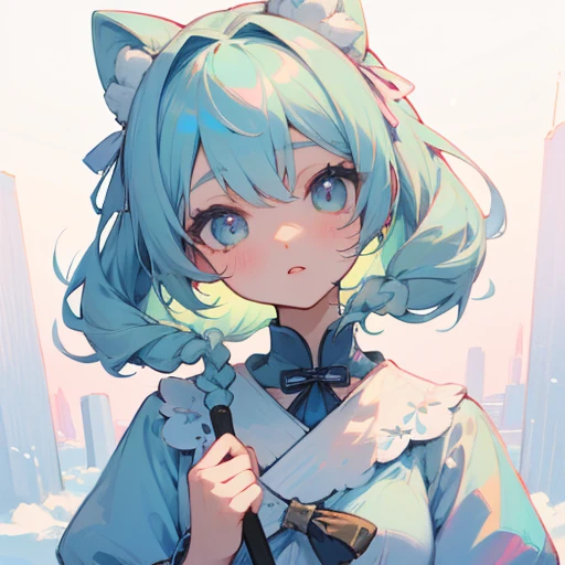Alice in Wonderland, ((masterpiece, best quality:1.5)), ((Beautiful detailed cat aqua eyes:1.2)), cat ears, pale skin, large , beautiful hands, beautiful fingers, EasyNegative