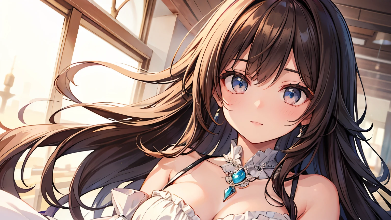 <lora:face_style_v3:1>, masterpiece, best quality, <lora:marine:1>, 1girl, solo, breasts, long hair, blue eyes, brown hair, braid, twin braids, very long hair