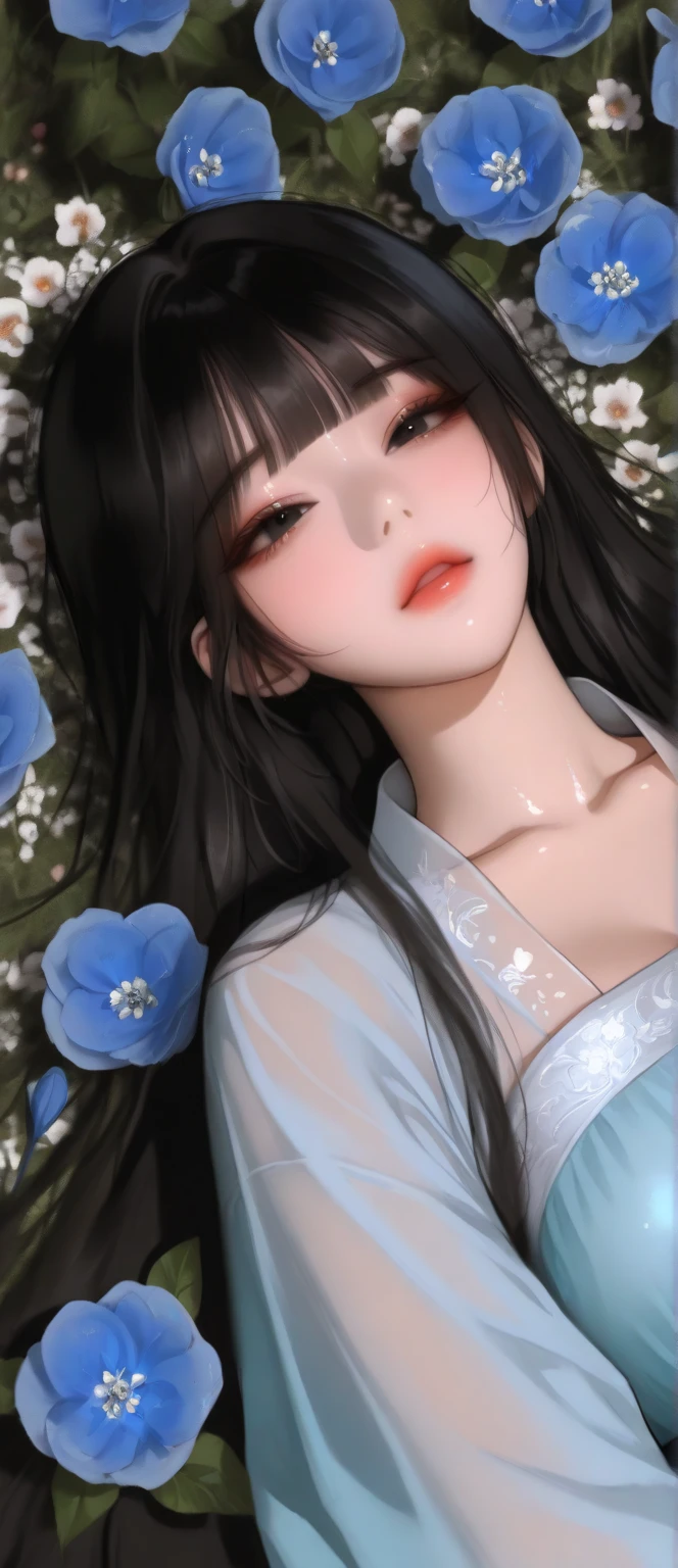 (best quality,4k,8k,highres,masterpiece:1.2),ultra-detailed,(realistic,photorealistic,photo-realistic:1.37),portrait, woman,beautiful face,black hair tied in a bun,glossy lips,smokey eyes,eyeliner,blushing intensely,smiling,maroon kurta pajama,maroon sheer shawl,lying on bed,head on a pillow,viewer-facing position