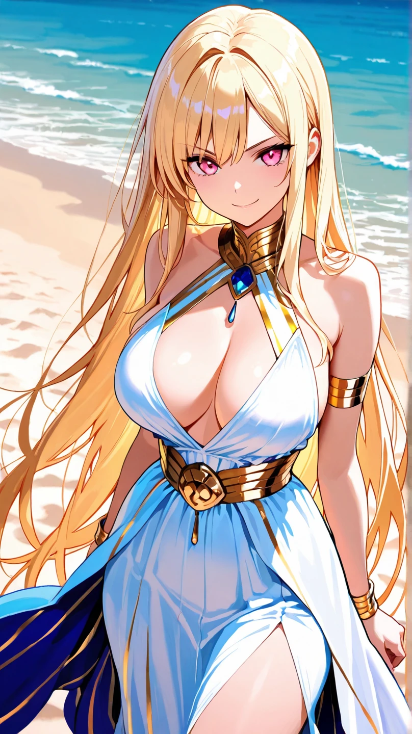 1girl huge large breasts,Greek goddess，Vi delicate and beautiful face,Golden hair，Various hairstyles，Garland crown，voluptuous breasts，Convex buttocks，greek clothes，Tulle covers the breasts，perfectly proportioned, Detailed clothing details,Temple，marble，god statue，World Tree，Cinematic lighting, filmgrain, Fujicolor, lightand shade contrast, 8K, 巨作, Textured skin, Super detail, high detailing, High quality, A high resolution,