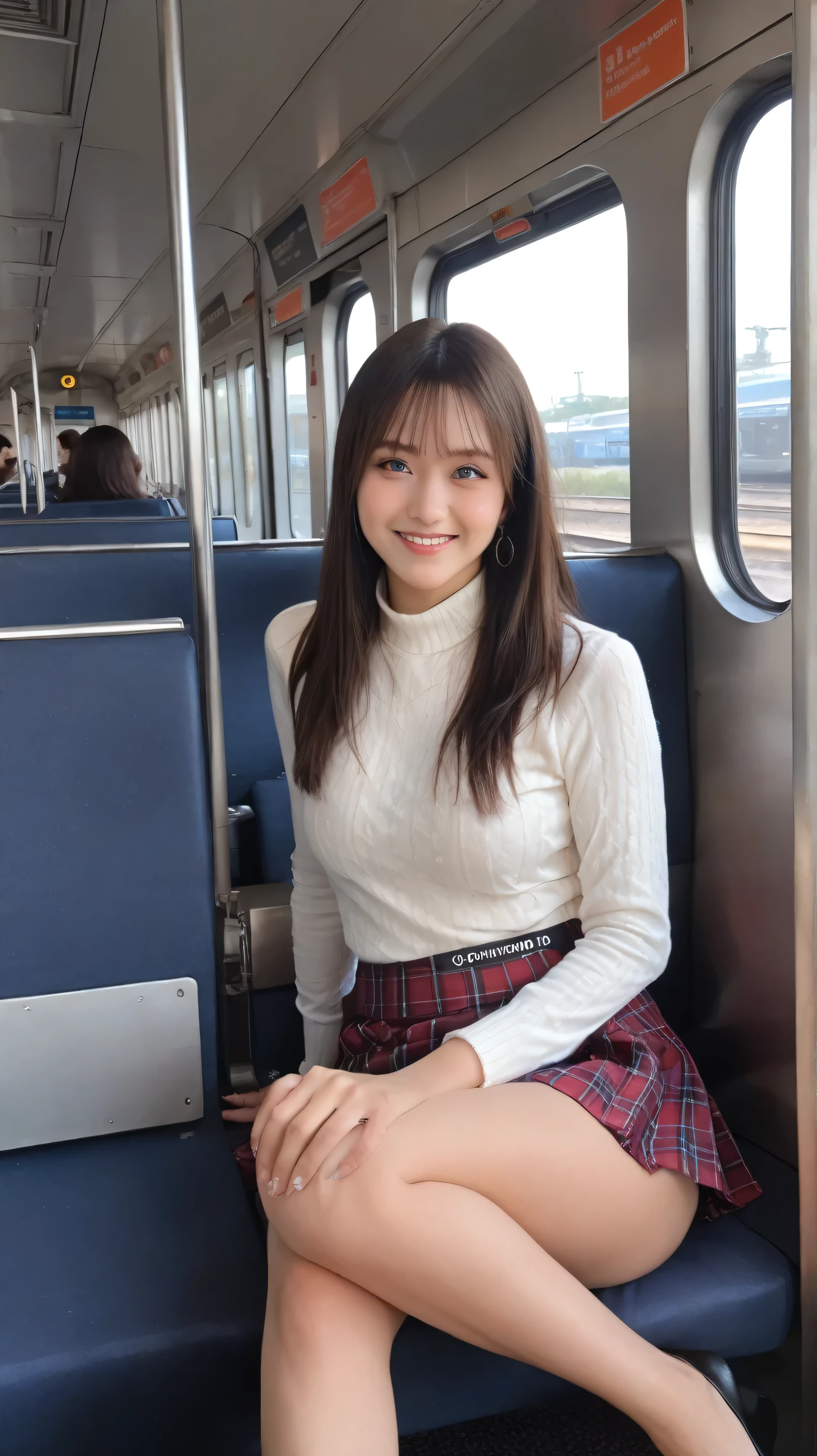 score_9, score_8_up, score_7_up, score_6_up, score_5_up, score_4_up, masterpiece, Highest Quality, so beautiful, super high resolution, High Precision 、((perfect anatomy)),8k、 realistic、 realistic photography、 Highest Quality 、masterpiece、 big 、(real skin, ), ultra real skin,erotic 、raw, sexy panties with skirt {X} professional DSLR camera RAW UHD photo,(((Decor, indoor, ultra realistic Decor of train, ultra detailed Decor of train, {{chairs,  get down on your knee、legs open) , eXposed ultra realistic seXy panties in skirt, {{ultra realistic Decor of train:1.8}},{{up 赤いスカートとレースの白いパンティー))),(((very stylish,ta,little))), (sidemap,  angled from the side ),shiny,skin ,(( wet panties}},((  face)), (Flash Photos,Strong Shadows ),Robin, {1人の高校raw女の子:二重のbig眼：mascara：Smile Yang}}, blue eyes, dark haired, {{See-Through - White Tight Sweater：Red Bra:2.0}},