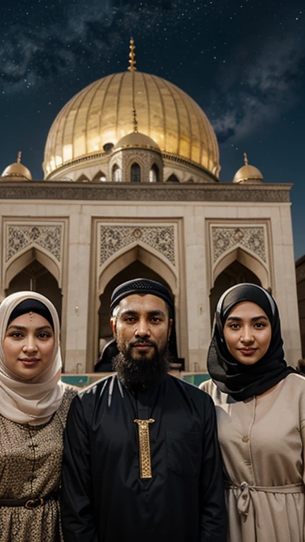 Group beautiful Hijab  glasses with huge boobs with beautiful friends and sow in public nature