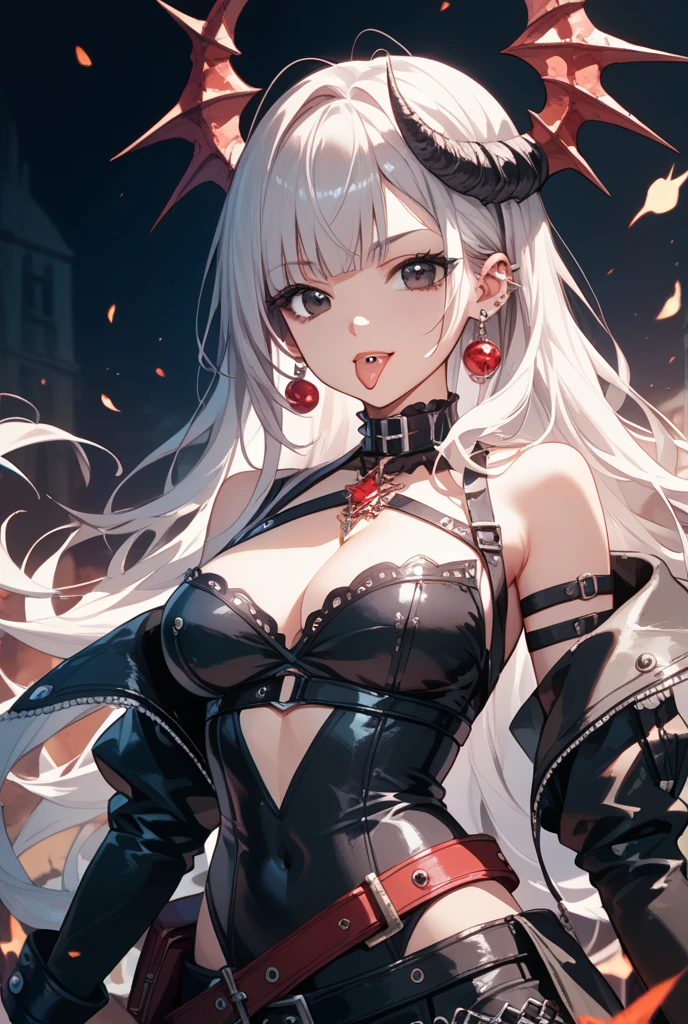 ((masterpiece)), best quality, white haired deity, angel wings, pure black eyes, dark eyes, (((sharp teeth))), sharp smile, detailed eyes, striking eyes, eye patch, evil smile, creepy smile, dragon eyes, thick thighs, beauty mark