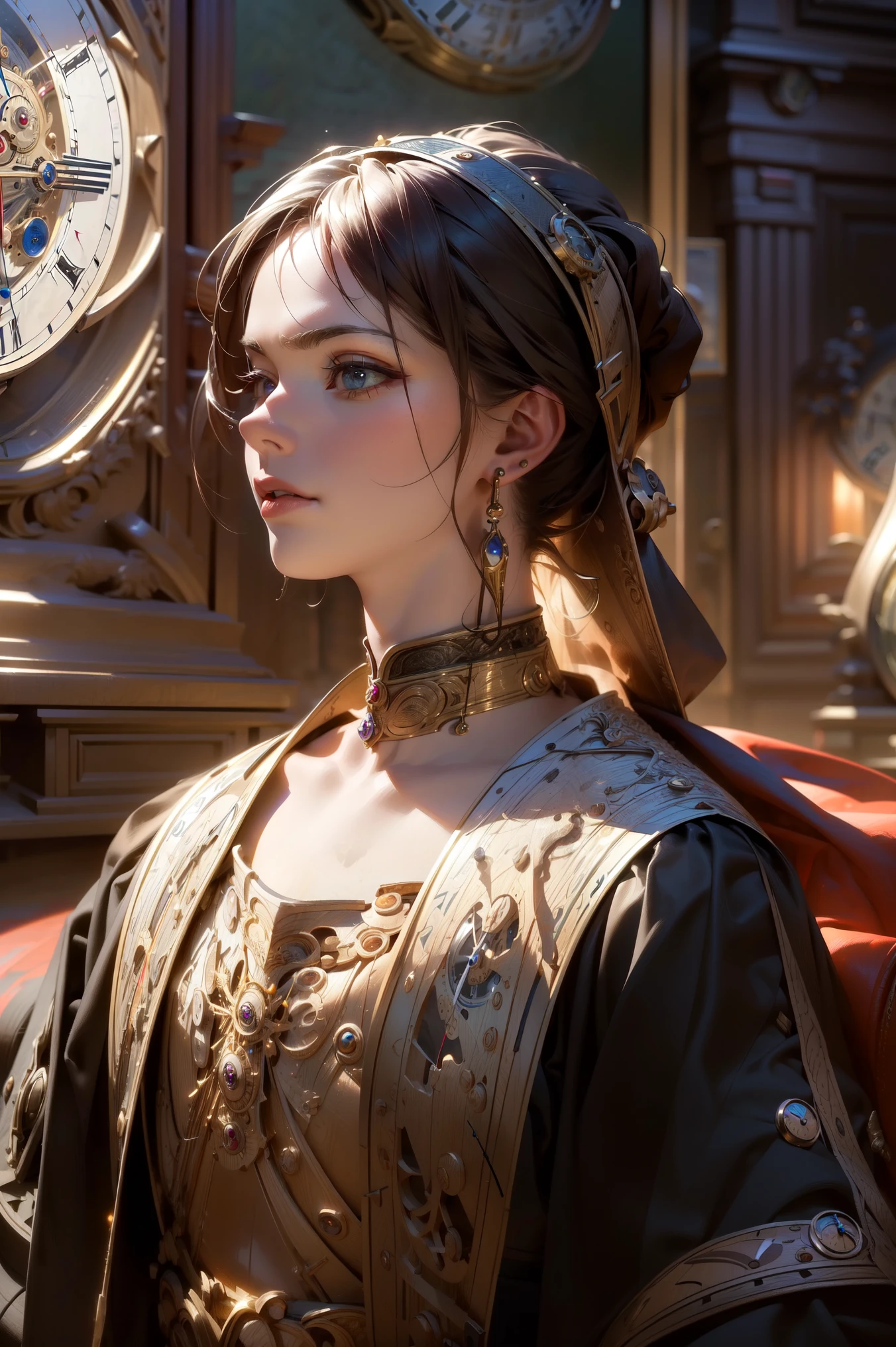masterpiece, Highest quality, (8K wallpapers incorporating highly detailed CG), (Highest quality), (Best illustrations), (Best Shadow), (Stable Diffusion Model), Violet Evergarden, Sparkling, beautiful, victorian style bedroom, Dynamic Lighting, Written boundary depth､((Upper body portrait))､Upper body portrait