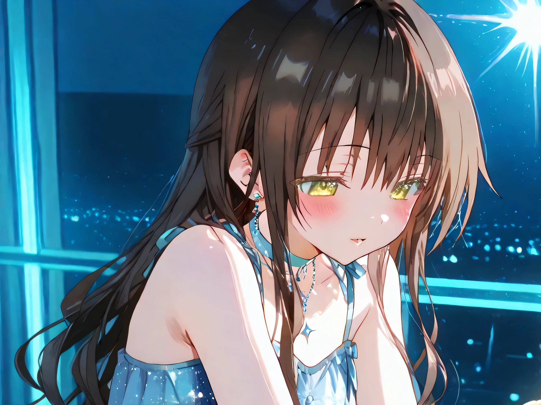 Pretty Girl Idol Unit、Photos of Mikan Yuki and Yuki Suo、A pretty expression、graceful standing posture、 sparkly costume 、Half naked、A glamorous stage、soft lighting for the landscape、Precise Reality、4K professional photos