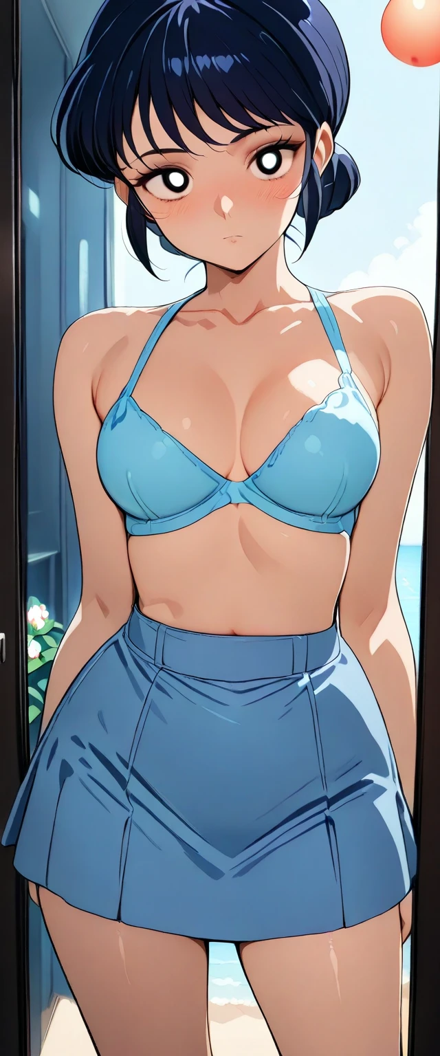 1girl, blue lip color,epic realistic, faded, ((neutral colors)),behind the wall,big boobs,sexy forms