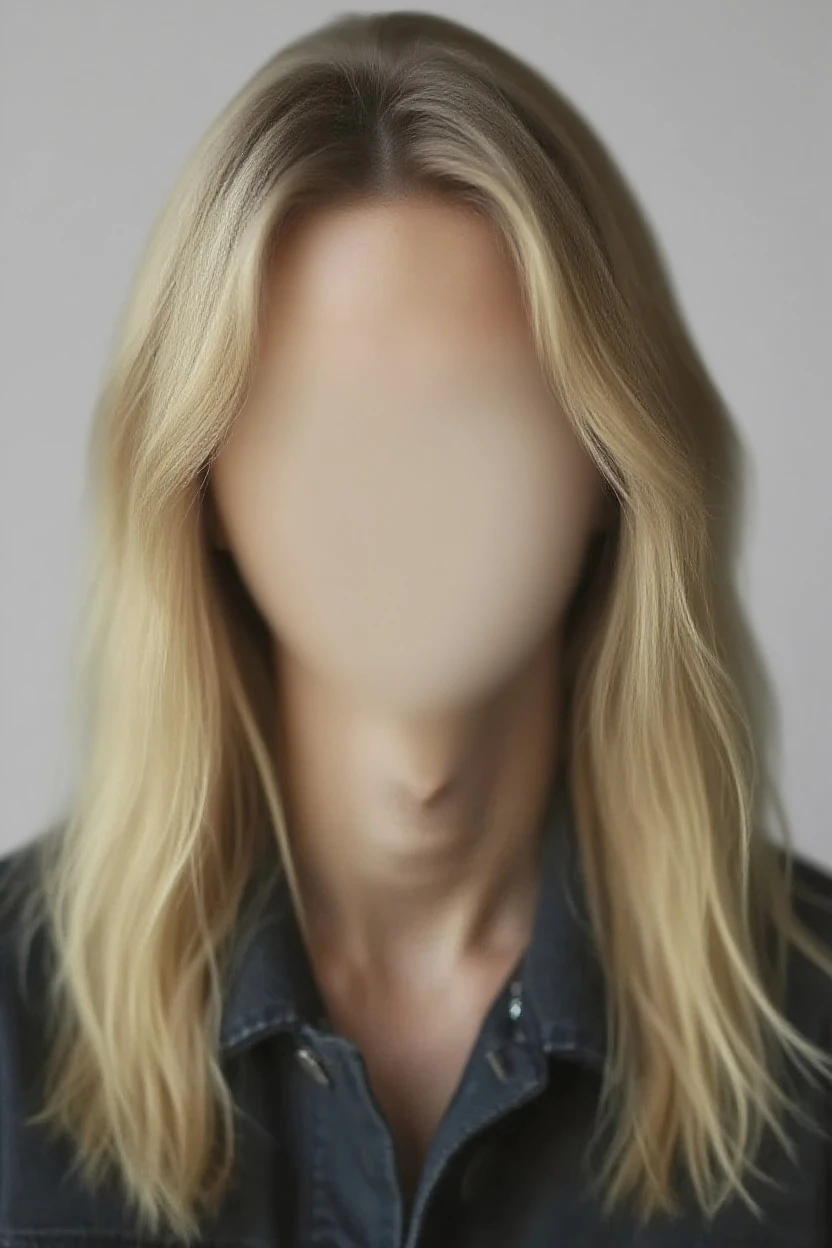 blonde woman in a dark theme, (faceless), faceless female, long hair, outdoors  <lora:Faceless:1>