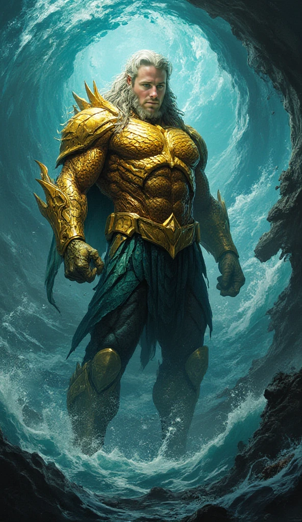 Here’s an enhanced, enormous, majestic, and realistic prompt for a fusion between Aquaman and the Hulk:
"A colossal, hyper-realistic fusion of Aquaman and the Hulk, combining the brute strength of the Hulk with the regal power of Aquaman. The character stands towering, his immense, muscular frame emanating raw power, covered in a dynamic, seawater-infused armor that blends Hulk’s muscular form with Aquaman’s royal, oceanic motifs. The armor is a mixture of deep emerald greens and oceanic golds, with the glow of underwater energy radiating from his and arms. His skin has a subtle greenish hue, showcasing the Hulk’s transformation, while his eyes blaze with a fierce, almost primal energy. In one hand, he wields a massive trident, crackling with energy, and in the other, he clenches a fist the size of a boulder. His hair, a wild, wet mane, flows like a powerful wave. He stands atop a massive, shattered rock formation, with waves crashing around him and a stormy sky above, creating a sense of dominance and invincibility. The fusion is a true titan, embodying unmatched strength, regal authority, and elemental power."