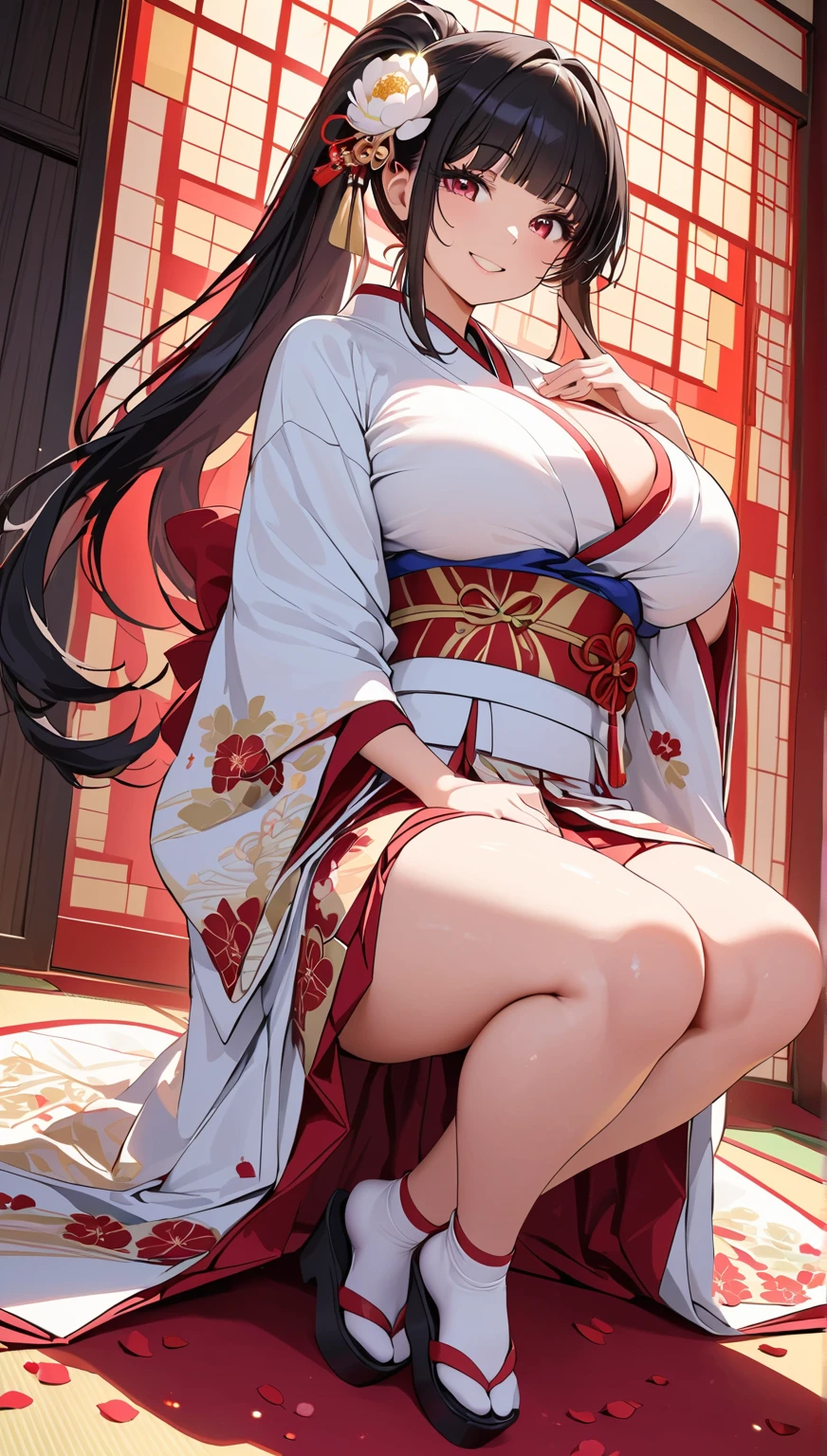 Tall, slim, ???????????, ((milf)), plump body, clear focus, good composition, great details, Japanese-style room, perfect hands, lying down