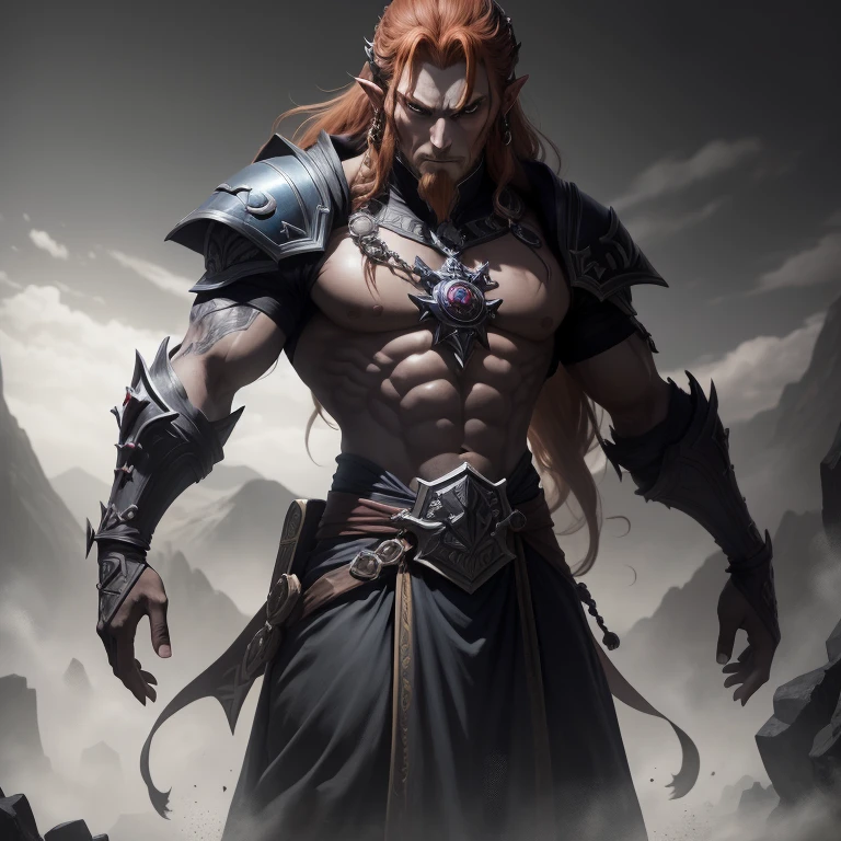 Castlevania battle scene Shadow Lord Ultra-realistic and highly detailed Two lords engaged in fierce battle with demons Ultra-realistic and highly detailed faces Ultra-realistic and highly detailed poses Muscular men Focal scene