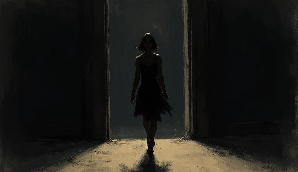 minimalist girl，siluette，