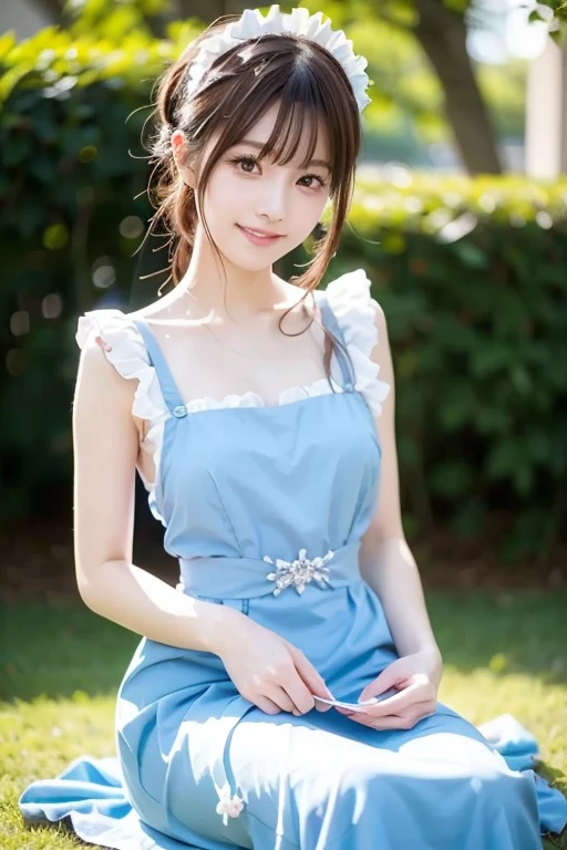 masterpice, (best quality), ((best detailed)), depth of field, a beautiful girl, beautiful face, nature, spirit, blossom, colorful landscape, flowers, butterflys, glowing dress, elements