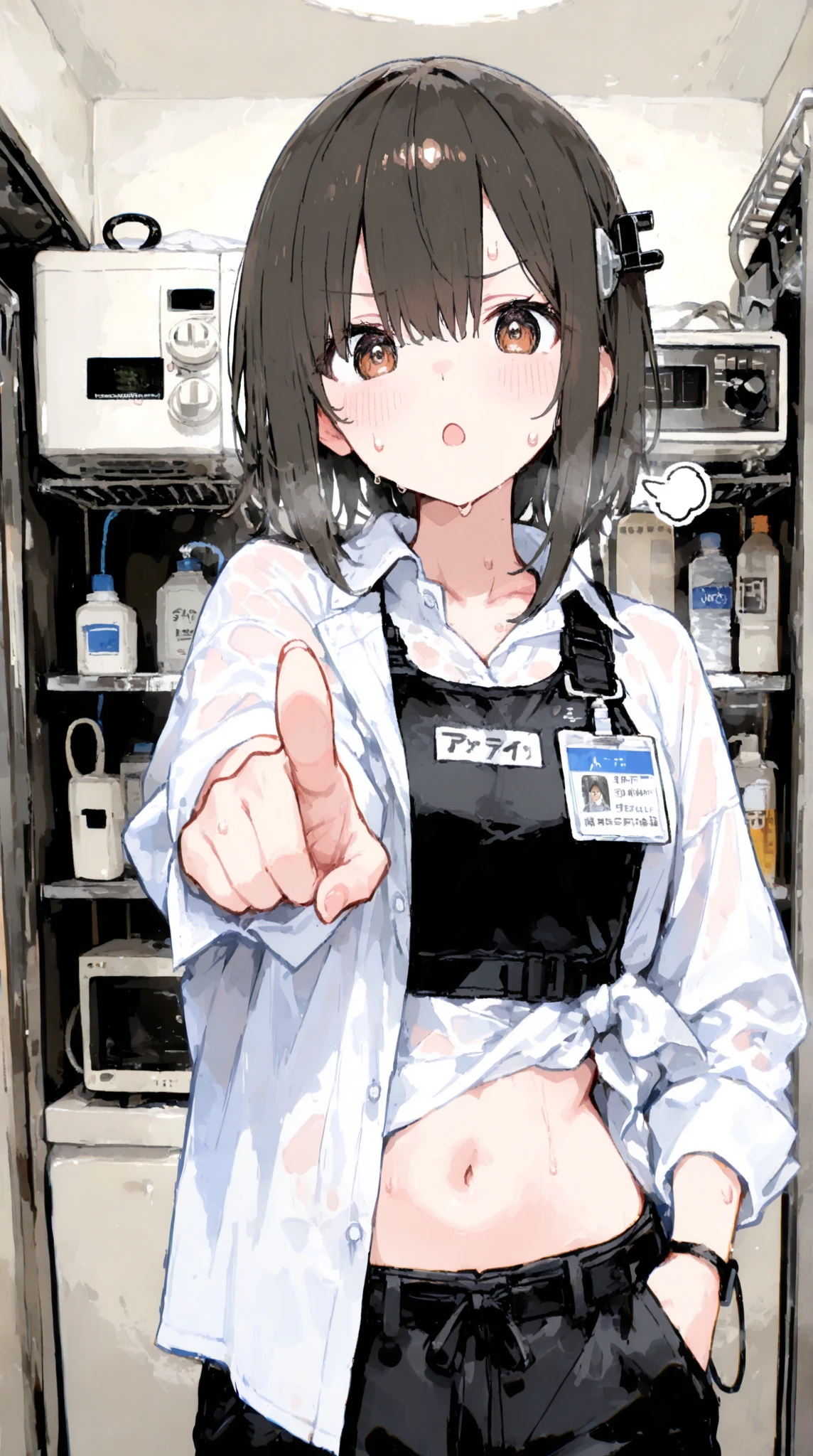 、(masterpiece、Highest quality)、Highest quality, Ultra-high resolution, (((masterpiece))), alone, Sweat、Big eyes, Composition from the front、Shortcuts、Embarrassed face、Blonde、Cut the back hair short、Bathroom、Shower scene、Breasts 、Completely 、pubic hair、belly button、Large 、、short hair