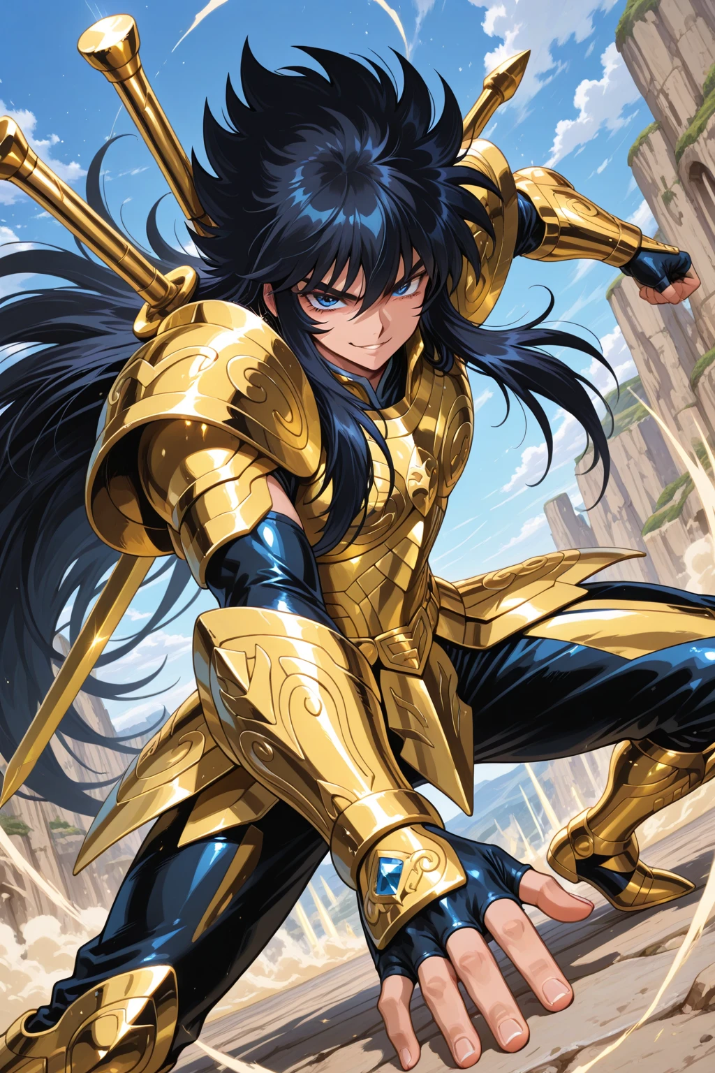 masterpiece, best quality, high resolution, seulement, 1fille, yeux verts, casque,armure, Outside , (seins moyens,:1.5) 