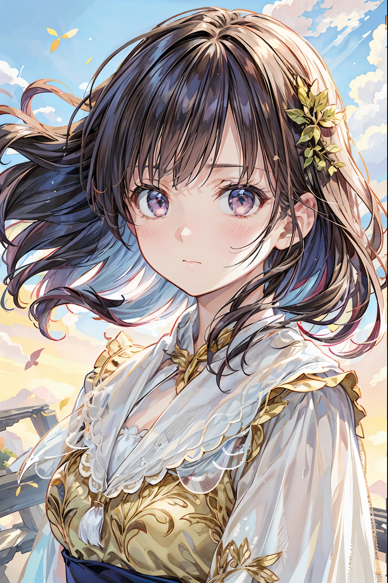 Girl、My hair flutters in a strong wind,Strong winds,Leaves fluttering,Illuminated by a Mysterious Summon、Moment where ordinary everyday life completely changes,I'm going to live here,High Quality 4K Realistic Depiction,Becomes the central character of the story due to special events,開いた扉から吹き込むStrong windsに照らされ、Awakening by a Spotlight,Blue Sky、 vast plains 、Dense forest、Rocky Mountain、Fantastic Light、Signs of Life。cinematic lighting、ultra high definition、Three-dimensional lighting、masterpiece、sharp focus、dynamic pose、8K、intricate details、A magnificent composition、vivid colors、Amazing Visual Effects、movie、Dramatic Atmosphere