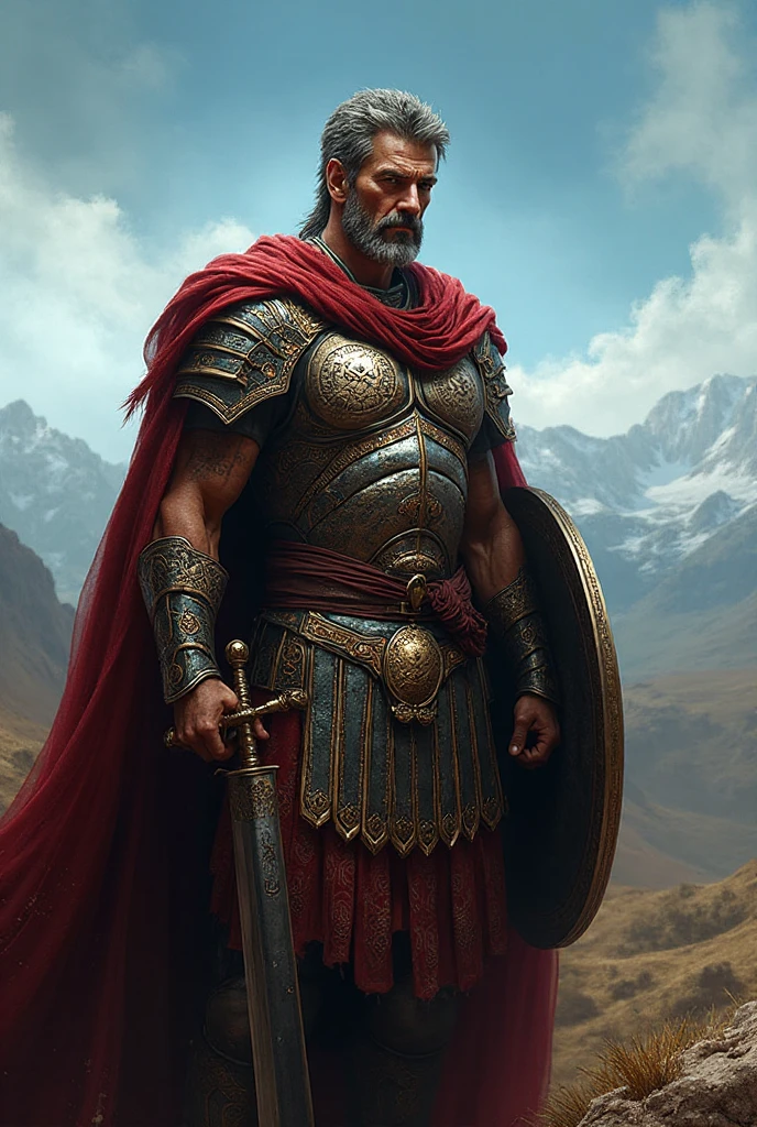 Create a commander of the Roman Empire. with his armor. warrior - SeaArt AI