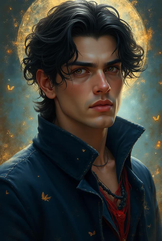 Psychic Model Realistic and mystical portrait of a man who represents the soul Of a ...