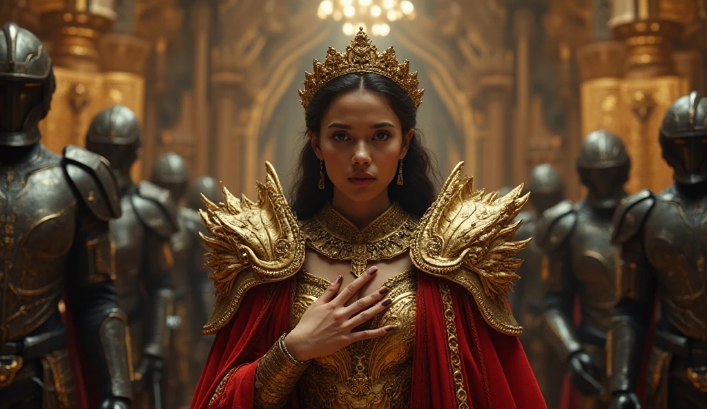 Create a realistic image of Queen Jezebel, as described in the Bible ...