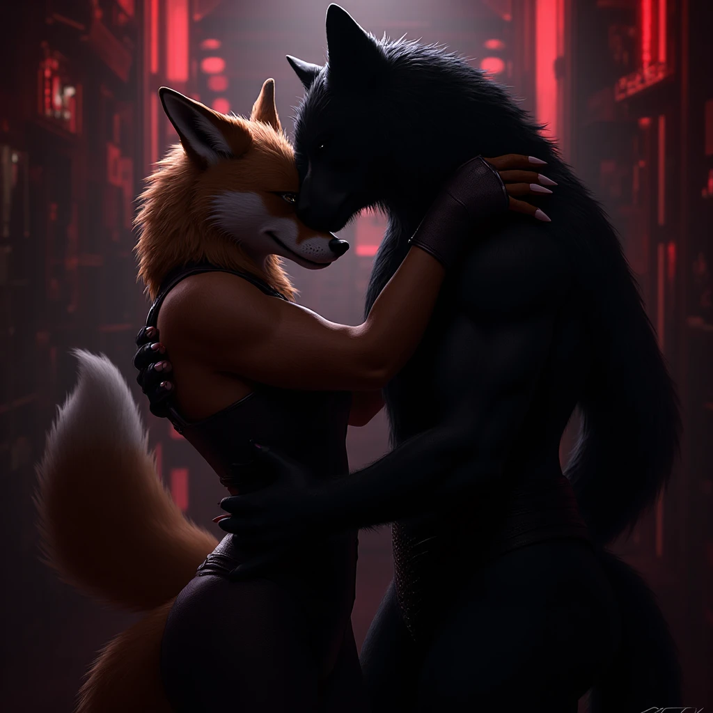 (absurd res), ((ultra high resolution)), (((beautiful quality))), (isometric view), (breathtaking painstakingly detailed background), (impressive lighting), (sunset clouds), (floating hearts), ((sparkles)), confetti, sunlight, ⫷|⫸ by foxovh, by sligarthetiger, by cumbread, by gammainks, by seibear, by lollipopcon, by dizzyknight, by greasymojo, by xpray, by roly, by personalami, by honovy, by thebigslick, by taran fiddler, by kenket, ⫷|⫸ jewelry, necklace, bracelet, colorful accessories, ear accessory, arm accessory, neck accessory, (leg accessory), ⫷|⫸ (fuzzy furry body:1.6), (detailed face), (tall body), tall ears, fur pattern, (raised tail), [slightly chubby anthro], ((presenting)), (stunningly beautiful legs), ((fuzzy )), (females), (mature male:1.6), ⫷|⫸ (athletic muscular, ⫷|⫸ ((surrounded by crowd)), (((exotic species))), ((male/male)), same height, ((angry)), (hug, caressing backside), (((merging bodies))), (thighs jousting), (docked  regions), thigh to thigh, holding another, leaning into each other, clinging bodies to each other, (((juicy kiss on lips))), (tackling)), ((strangling)), (fight:1.4), (dancing), (tight clothing), ((fashionista)), (dressed to impress:1.8), (fully clothed:1.9), (furry pants:1.8), (designer clothes:1.8), ((fancy outfit)), (spotty laced clothes:1.5), (((excessive clothing))), safe for work, (full  under clothing:1.4), (((gentlemen)))
