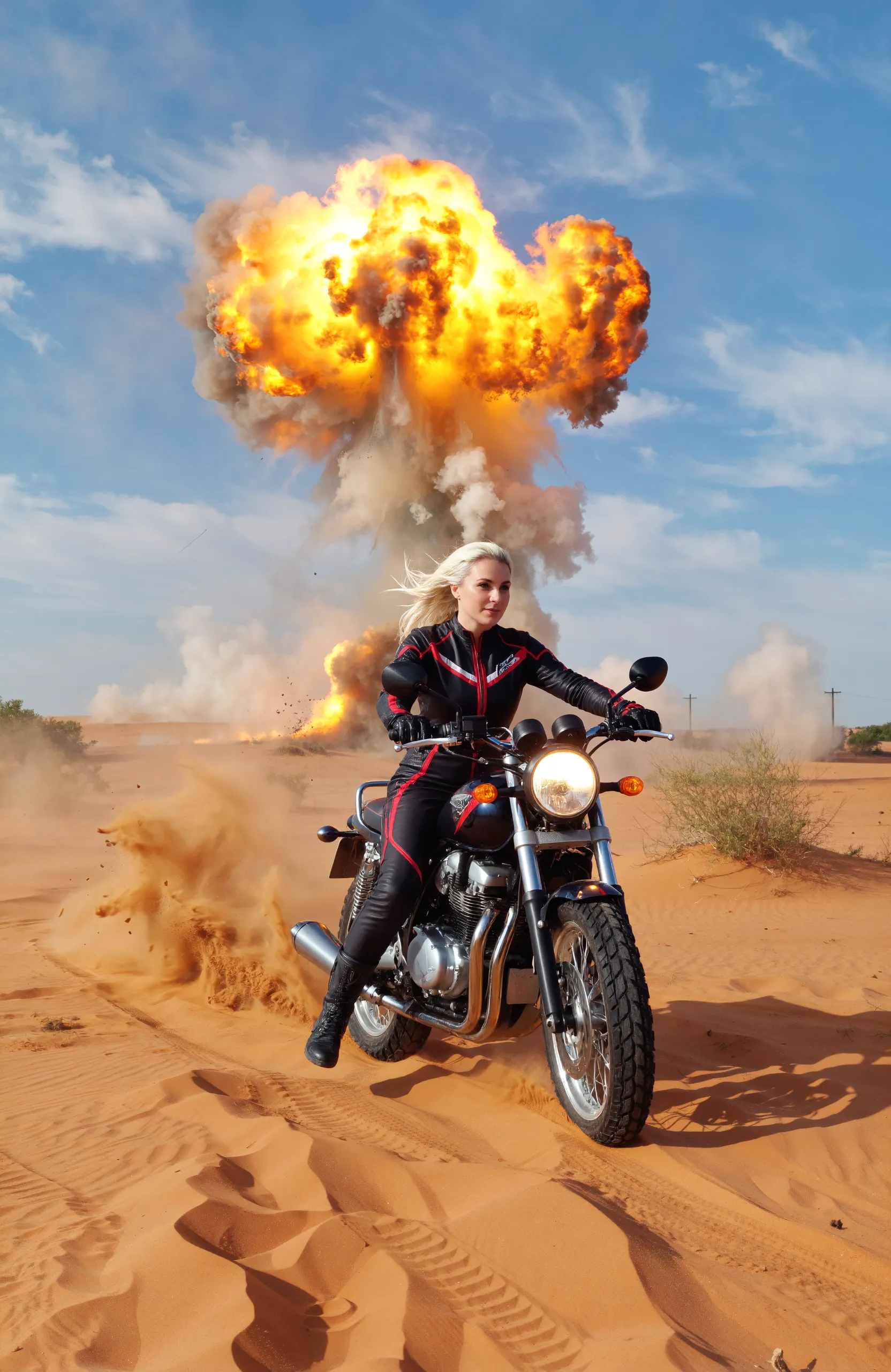 Die Verfolgung und Explosion in der Wüste