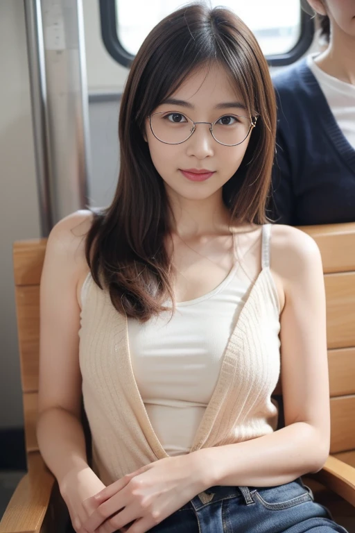 ((Best quality, masterpiece, detailed)), (RAW, 4k, hd images), shy, 1 girl, 20 years old, white skin, long hair, ponytail, layers hair, bangs, black hair, beautiful girl, cute girl, sweet girl, pretty girl, perfect girl, perfect eyes, pretty eyes, blue eyes, thin lips, thin, (eye line, lip stick soft) perfect , glasses(detailed frame), indoors, smile, thigh, bodycon dress, sit on table