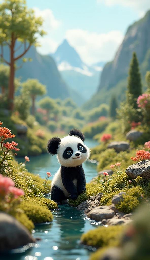 ((panda:1.5, ultra detailed:1.4, majestic, imposing, elegant, fearsome, among leaves in the middle of the jungle.:1.4),hyperrealistic, epic, ultra, Masterpiece, sunset lighting almost dusk, impeccable landscape, 32k,