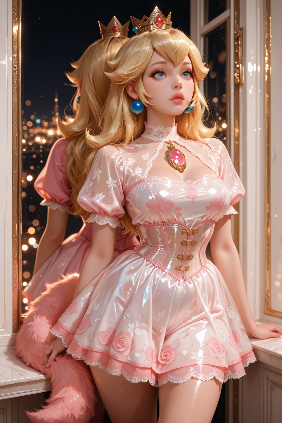 dynamic lighting, 3D model art, A Barbie princess wearing a lovely pink dress, bright,Natural Lighting,morning light，((barbie interior design)), borrowing elements from the scenic grandeur of National Geographic landscapes, beautiful scene is brought to life, by the talented Alec Soth, retina, anatomically correct, textured skin, award winning