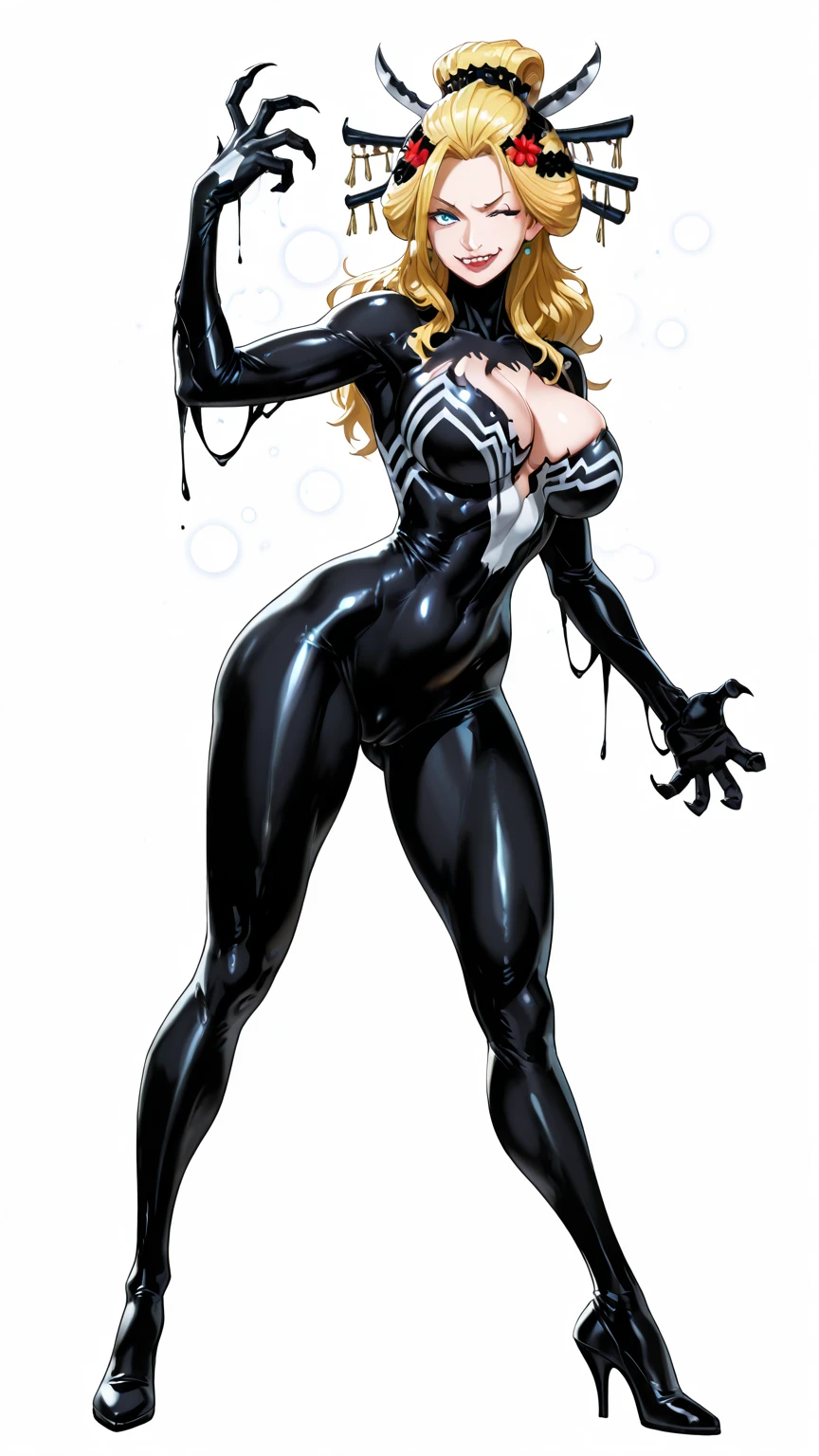 4K，realisticlying，Glamorous，The  very detailed，There  a girl in Dingcheng，Wearing a black Spider-Man costume，（Black and white：1.4） the night,symbiote，venomize，a large amount of mucus,she  a spiderman，Black superhero theme，In front of the sky，Flushed complexion，( ， ，， Vulvar shape：1.3）,(GGCameltoe:1.3)，25 age old，full bodyesbian