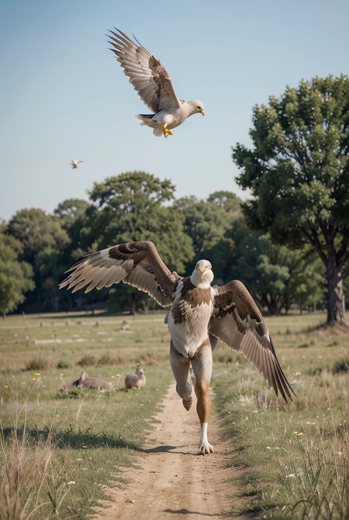 Avian, bird, by bebebebebe, male, , large  , small waist, large legs, beige body, detallied background, shy face, eyes closed, happy face, park, under view, back view, ass, showing ass, small ass, near ass, standing, close up view, solo