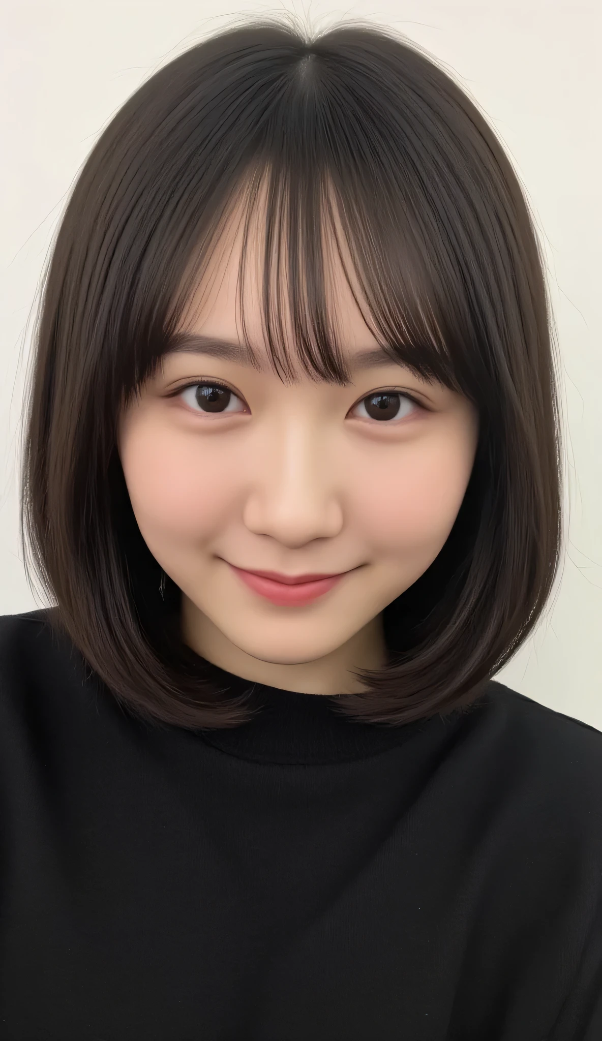 1girl, Solo, High Resolution, Masterpiece, Anatomically Correct, Accurate, real proportions, detailed skin, detailed face, Best Quality, real life style, black hair, bob hair, glasses, tween, black clothing, portrait