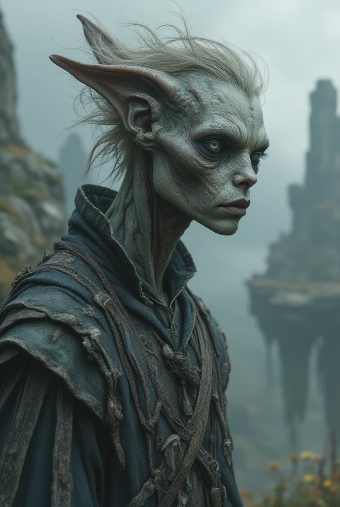 full body length shot,beggar niobium graphite mummy of Alien Entity,native africa sparas ,medieval azctec city,Cinematic,soft colors, Technicolor,natural skin textures, hyper realism, hyper detailed,Extremely detailed,High contrast,Masterpiece,Realistic,Ultra Detailed, intricate details,realistic humid leather,extremely intricate,Epic Realistic, cinematic style, irina yermolova,high contrast,hdr,extremely detailed, [deep night landscape],masterpiece, intricate details, eyes extremely detailed, high detailed eyes,8k resolution,retina, Nikon Z9,Korea,orc,Li River in Guangxi Zhuang of Italia, Pisces, transition between two art styles, Double contact, X-ray, Creative, vivid light, fantasy, Abstract, Surrealism, super detailed, high resolution, trap against fairies between houses in air,insanity wear,Her skin is pale, almost translucent. His eyes shine with a bluish glow, he wears dark,, symbols of mourning and gothic elements, further emphasizing its dark air. is portrayed as a haunted and tormented entity
