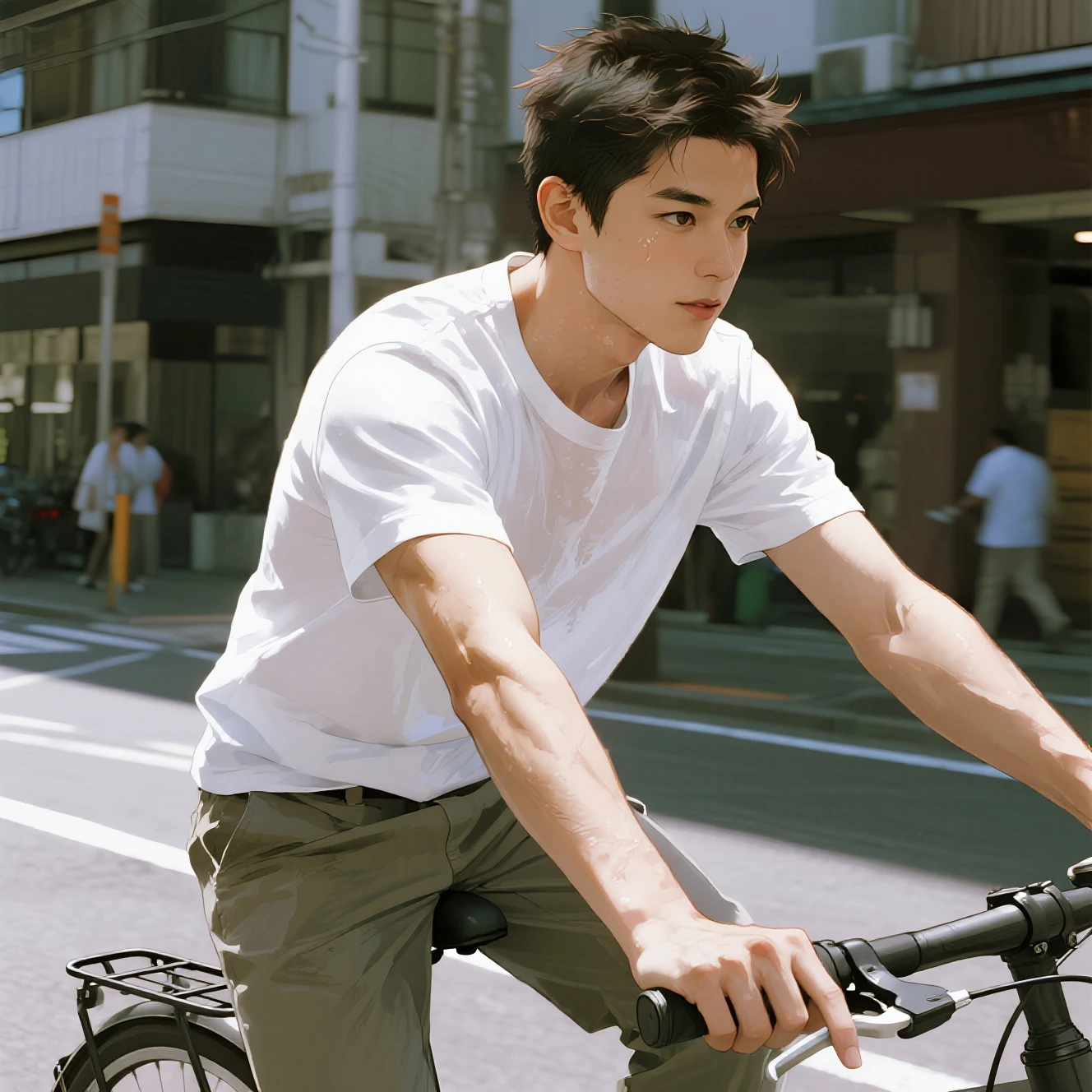 Bike change background change and Beautiful dress  handsome boy my original face and pink ground change new city