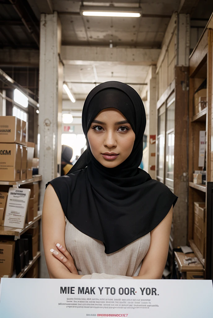 (1 girl), sitting on a chair in an office, ((wearing hijab, wearing white shirt)), wearing fabric long pants, shot from above