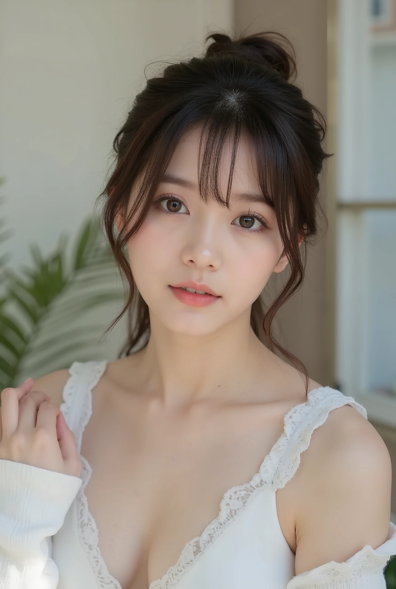 Japanese woman、Beautiful duo、sexy face、big eyes、Small Faces、realistic skin、Imada Mio、full body shot、 photos that look like they were taken with a single-lens reflex camera 、Realistic Pictures