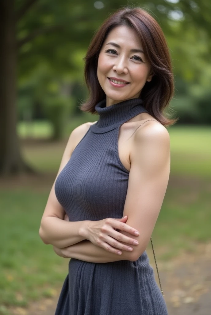 Best Quality, hight resolution, Hires, Skin definition, Detailed skin, Detailed eyes, Detailed face, 4K, 日本人A MILF, ((独奏)), (((50 years old))), (Wrinkles at the corners of the eyes:1.5), (nasolabial folds:1.5), A MILF, glamor, A , Chromo-white skin, ((Wavy Longhair)), Looking at Viewer,(((Aging skin:1.5))), ((loose muscles:1.5)), (((A slender))), (((Very :1.28))), ((Saggy udder)), (Saggy ), ((Japanese Models)), 4K, (photoRealistic:1.5), Realistic, nffsw, Beautiful, Bimbo, Perfect makeup, small diamond necklace, piercings, ((black leather body contube dress)), ssmile, Public places, , Squatting