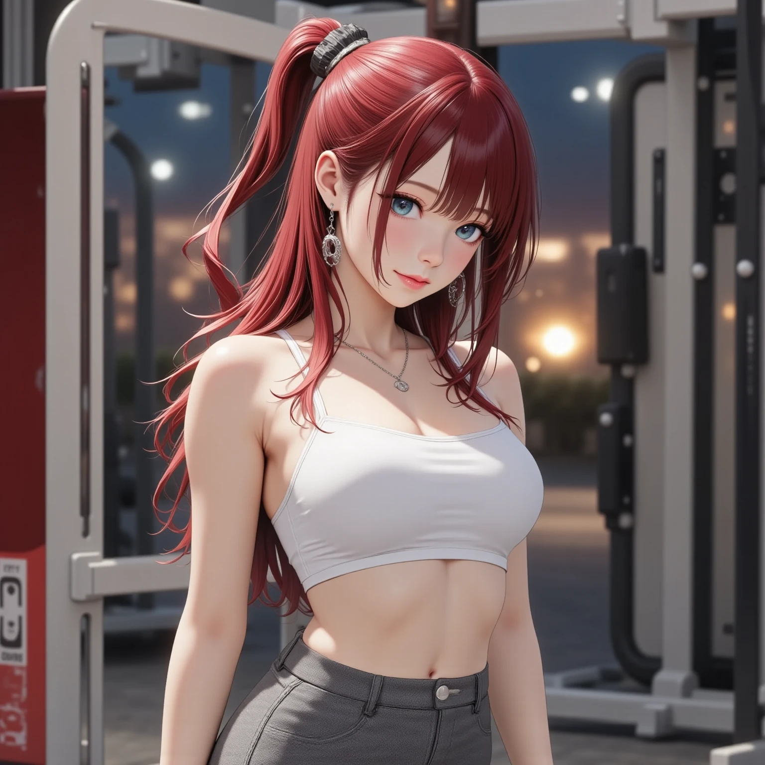 beautiful girl,Unique, Anime Girl, Wearing Hot Yoga Shorts