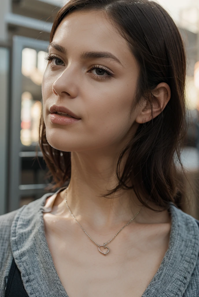 1girl in, age 25, Square face, Long hair, Looking at Viewer, jewelry, Realistic, A sexy, Maxi dress outfits, multicolored outfits, Bokeh lights background, sleep pose