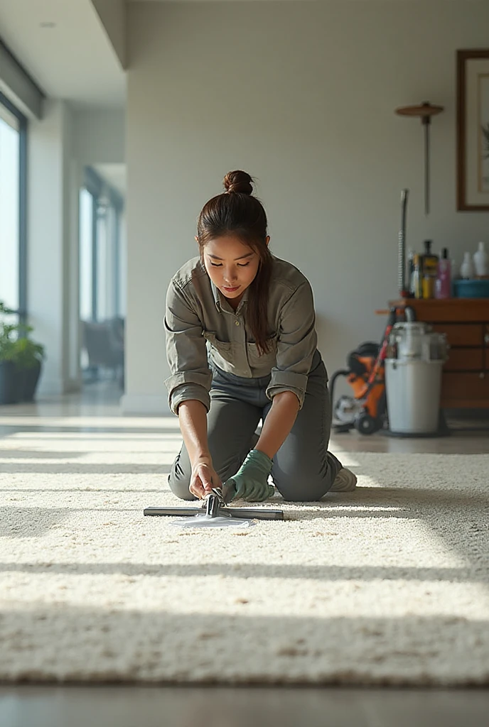 arafed woman sweeping the floor in a school hallway, high school, sweeping, clean detailed, super clean, miranda meeks, katey truhn, puttin, rachel wall, clean, alana fletcher, crisp and sharp, maintenance, clean line, jenna barton, b - roll, clean composition, nice composition, very clean, majestic sweeping action, perfect detail, 