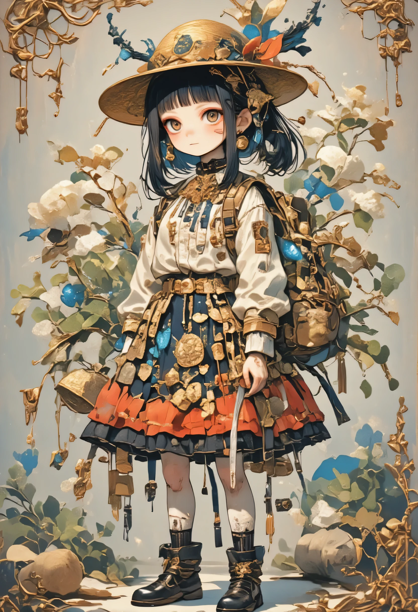 A cute chibi backpacker girl is on a journey to find happiness.