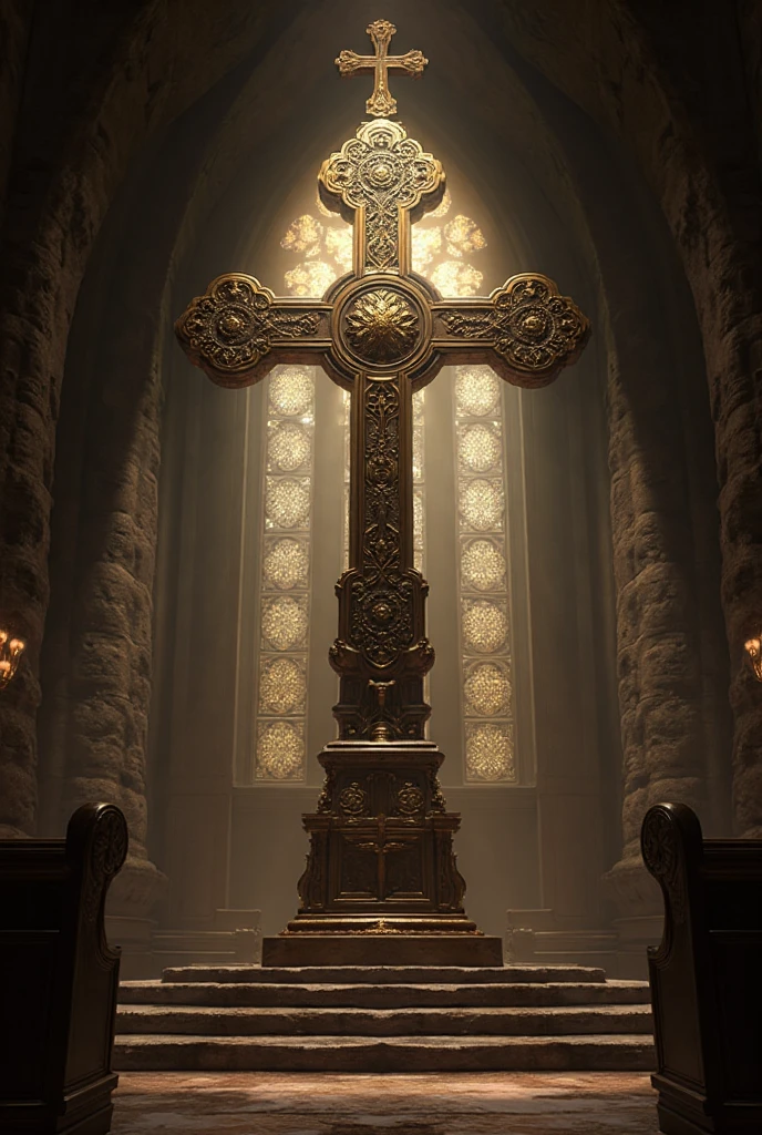 (extreme wide shot),(church),(Carl outward hair),(),(Chained bodies:1.5),(hair waving in the wind),(thai woman),(huge breasts:1.4),(slim body),(Glowering look),ring earring,dog collar,candlewax