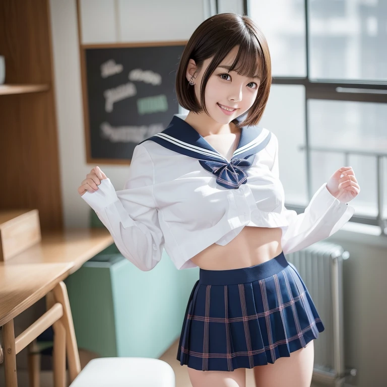     score_9,    score_8_    sideways  ,    score_7_    sideways  ,  I'm changing clothes in the school changing room２０歳のFemale High School Student Uniformを着た少女、summer、Female High School Student Uniform、school uniform、detail eyes、realistic eyes、Alone 、skirt、 white cotton panties 、Switch is、Stand on all fours and watch the photographer