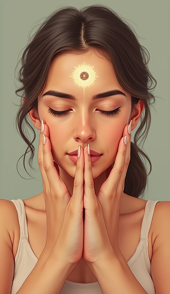 Create an ultra HD image of a happy and relieved person, painless, with a visual representation of the medicine molecules still circulating in the body