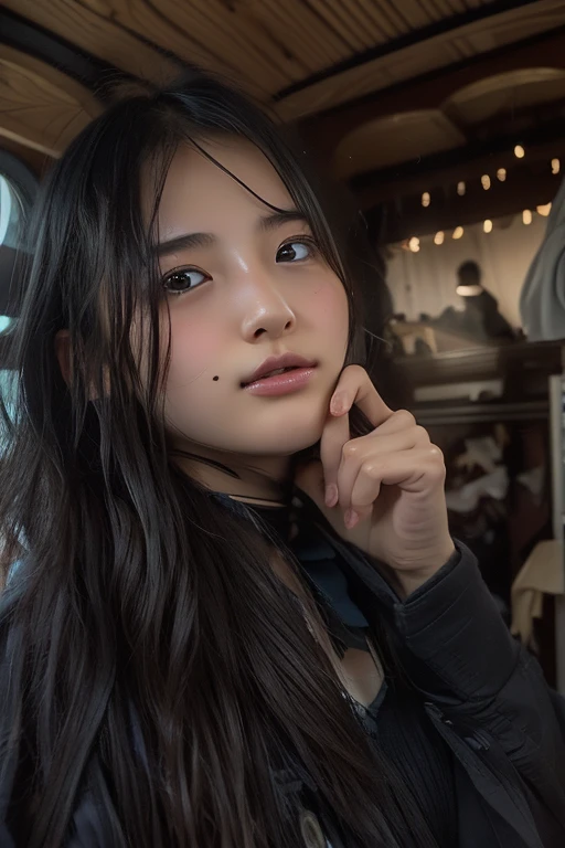 ((HAIRY )), ((LAUGH AND SMILE SWEETLY)), ((THIN)), ((Straddling)), "  " ((Hijab Stylish)), (Malaysia female), age 15 years old, 8K, photottorialism, , ((RED LIPSTICK))