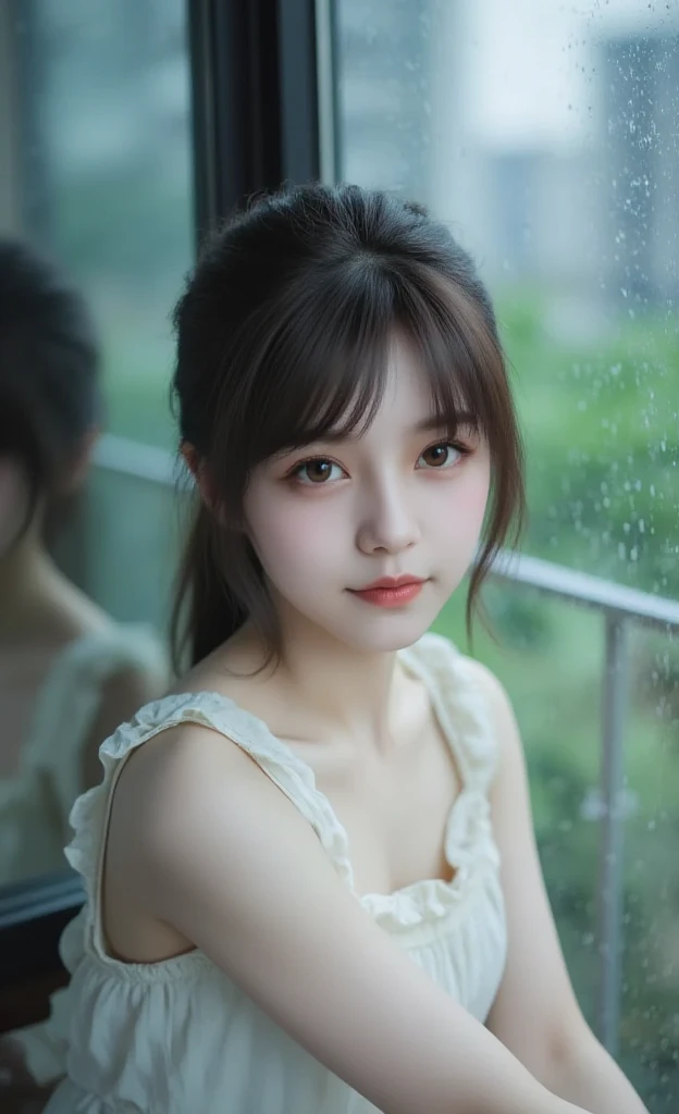 brunette color hair, hairy , Wins, Long eyelashes, Solid round eyes, fakeanimalears, light  smile, Ear ring, square, Blonde hair, Hair sides facing up, The halo, hairpin, hair adornments, ribbons, raised eyebrow, clench one's teeth, naghty face, shadowing, anaglyph, stereograms, Standing painting, Perspectives, atmosphric perspective, 8K, super detailing, acurate, Best quality at best, retinas, ctextured skin, 8K